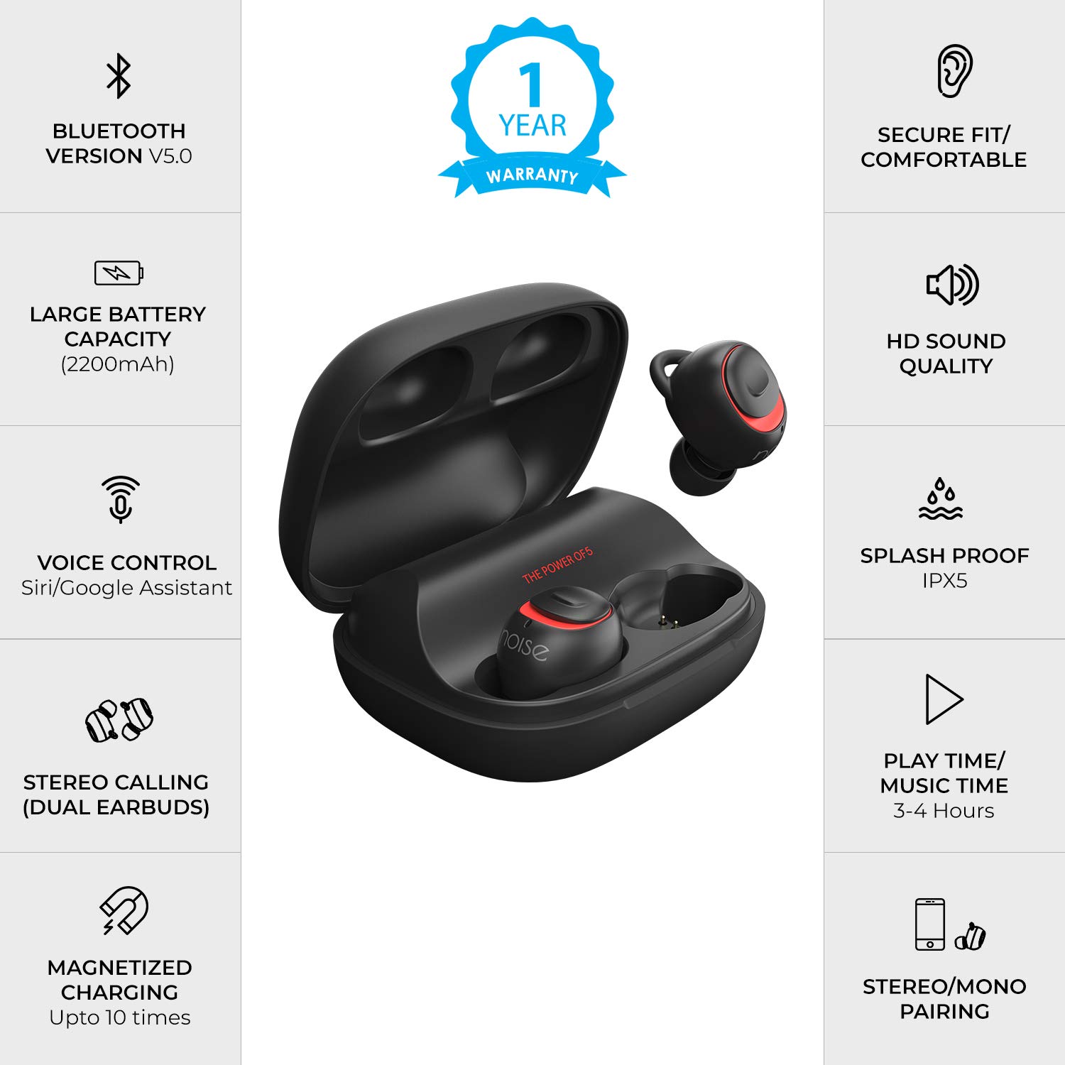 Noise x5 best sale earbuds price