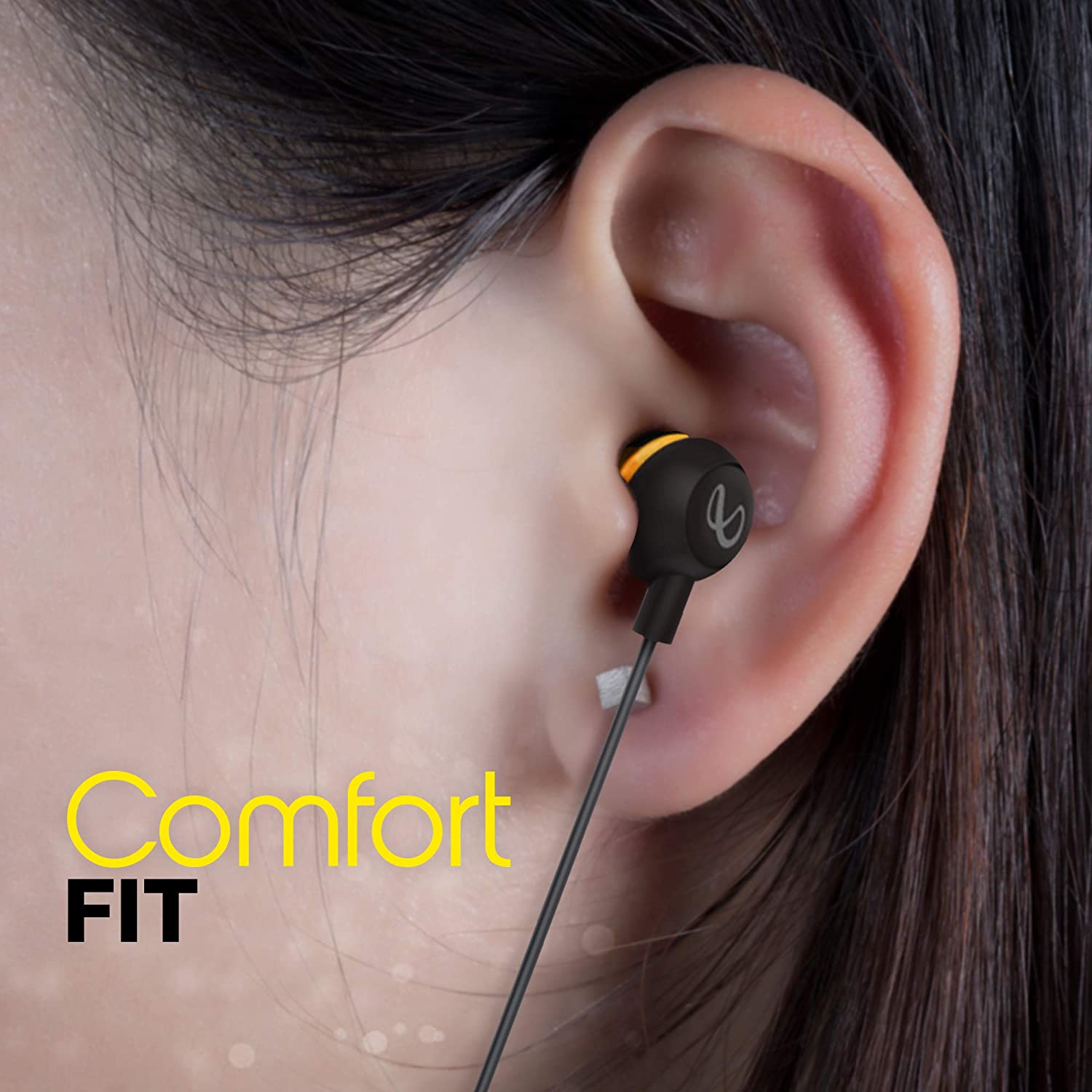 Infinity Zip 20 Wired in Ear Earphones with Mic (Black) 