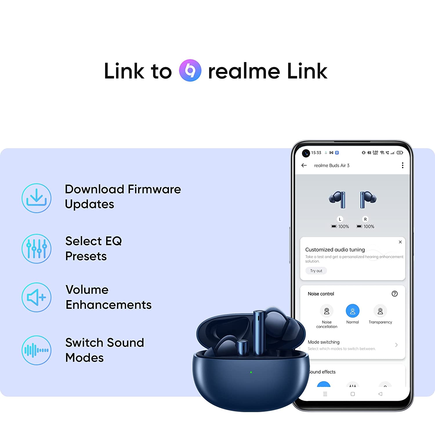 realme Buds Air 3 True Wireless in-Ear Earbuds with 42dB Active