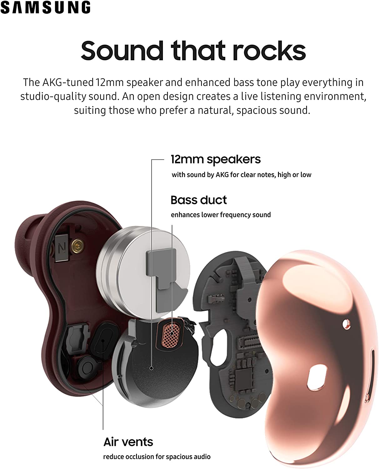 Samsung Galaxy Buds Live Wireless Earbuds with Charging Case, Mystic Black  