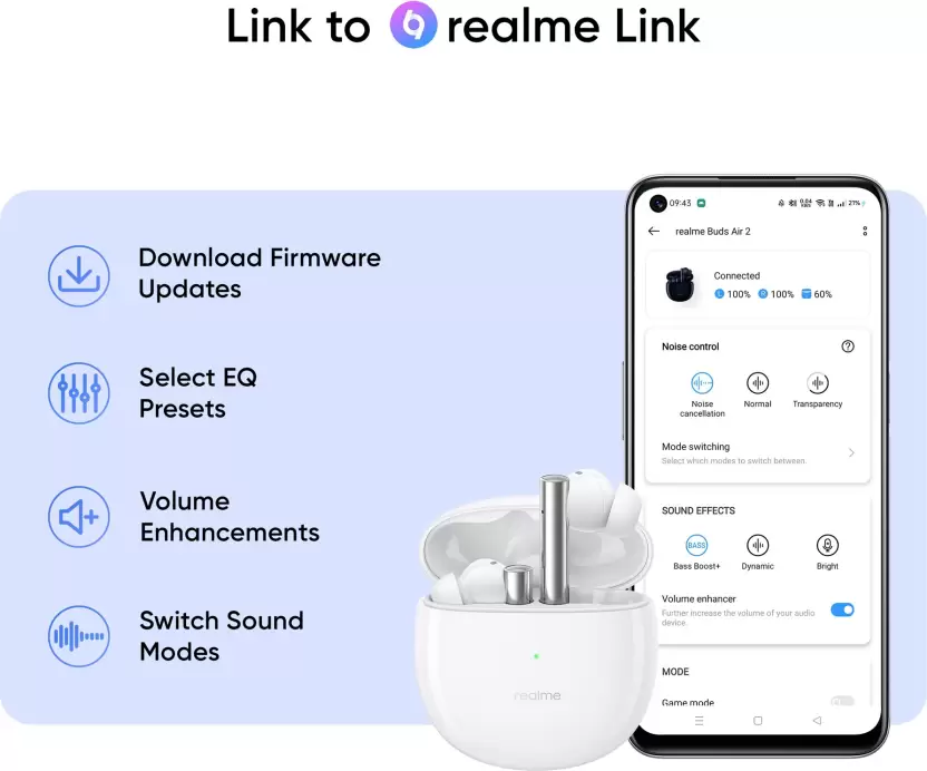 realme Buds Air 2 True Wireless in Ear Earbuds with Active Noise