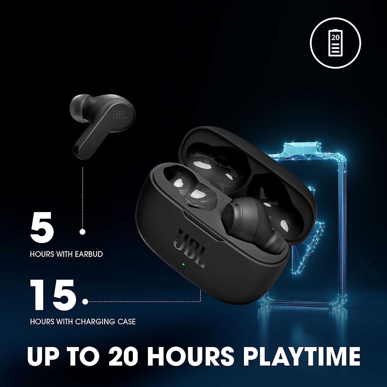 Charging jbl wireless discount earbuds